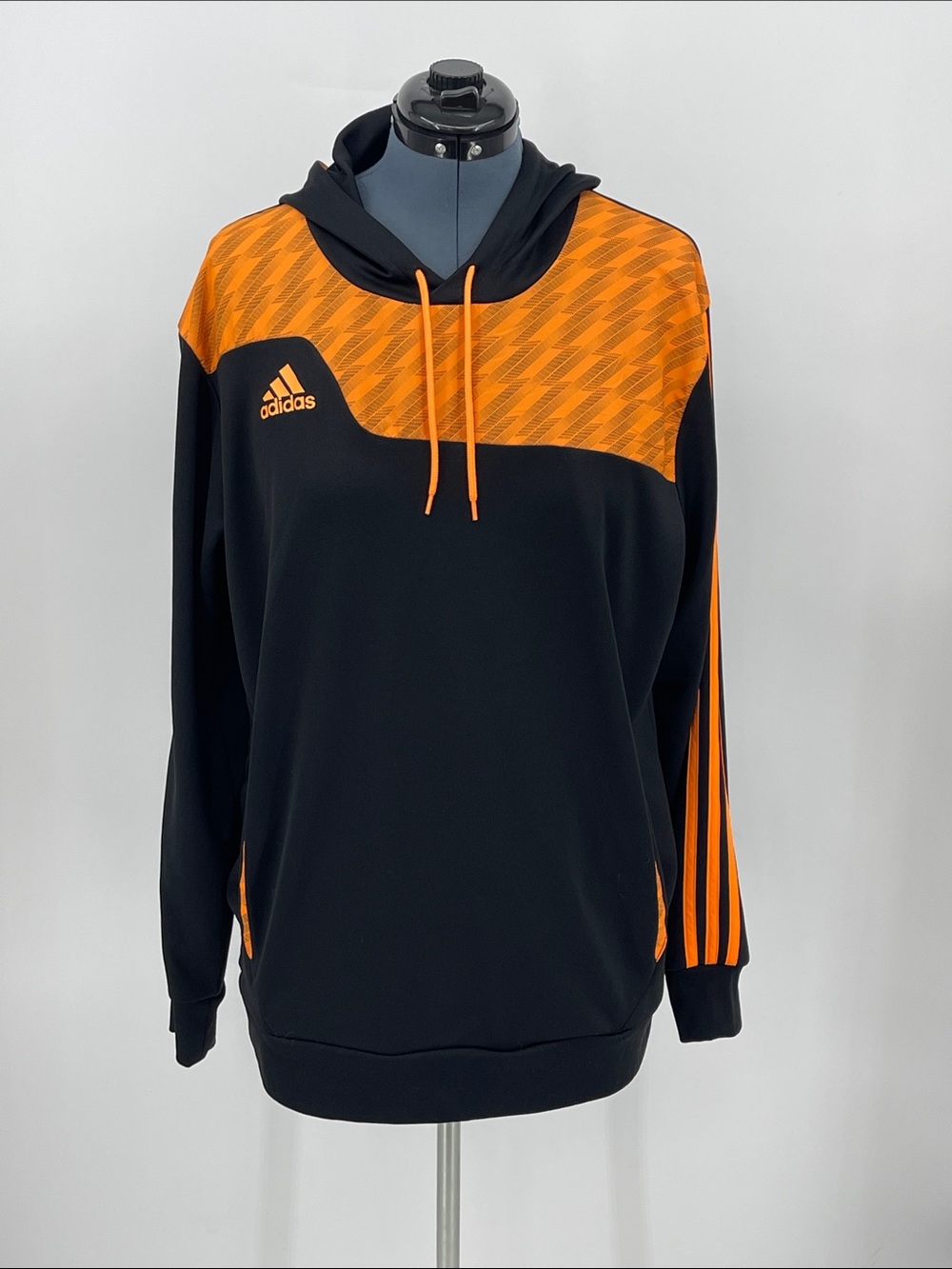 adidas Black and Orange Women's Pullover Hoodie SIZE XL UNISEX